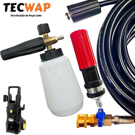7 METROS MANGUEIRA REGISTRO E BICO VARIADOR + SNOW FOAM PARA LAVADORAS KARCHER K5