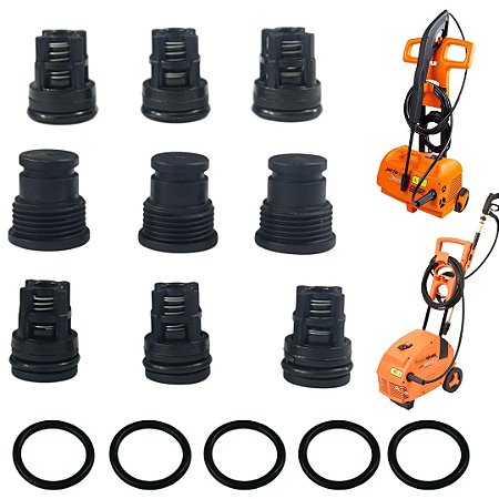 Kit Reparos Válvulas + Tampões + Oring Para Lavadoras Jacto J6800, J7000, J7000 Plus, J7 Pro S