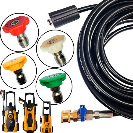 10 METROS MANGUEIRA TRAMA DE NYLON COM REGISTRO + 4 BICOS COLORIDOS PARA WAP LIDER