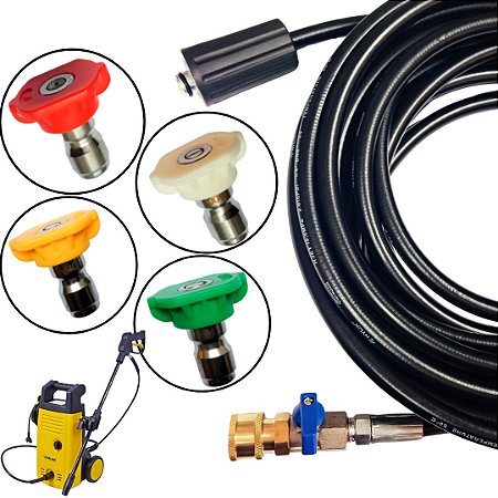 7 METROS MANGUEIRA TRAMA DE NYLON COM REGISTRO + 4 BICOS COLORIDOS PARA TEKNA