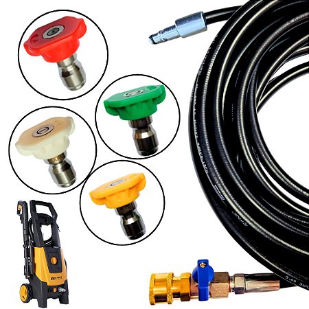 10 METROS MANGUEIRA TRAMA DE NYLON COM REGISTRO + 4 BICOS COLORIDOS PARA WAP COMBATE