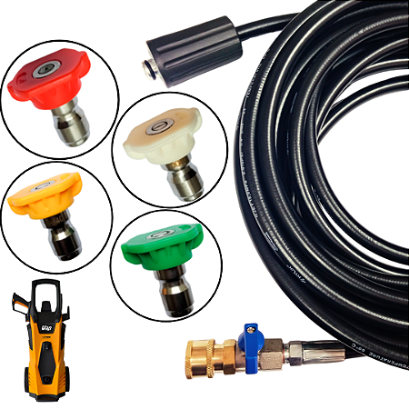 07 METROS DE MANGUEIRA COM REGISTRO + BICOS COLORIDOS PARA LAVADORAS WAP LIDER