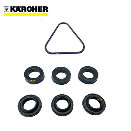 Kit Gaxetas + Kit Anel Raspador de Oleo + Oring Triangular Para Karcher