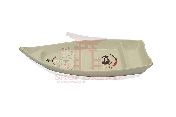 Barco Pequeno para Sushi e Sashimi 26 cm - Bege Claro