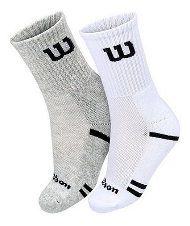 Meia Wilson Cano Alto Com 02 Pares Algodão Masculina Sport