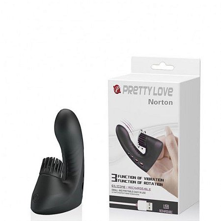 Dedeira Recarregável com Estimulador Clitoriano Rotativo com 3 Modos de Vibração e Rotação - PRETTY LOVE NORTON