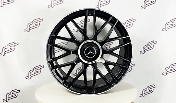 Jogo De Rodas Mercedes Amg GlS63 Cubo Rapido Preto Diamanatado Fosco 5x112 - 20x8,5 e 20x9,5