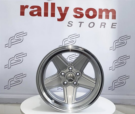 Jogo de Roda Mercedes Style Penta Prata Borda Diamantada 5x112 - 17x8 e 17x9  Offset 11