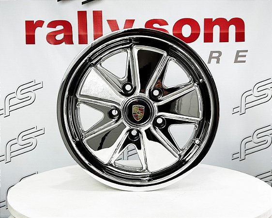 Jogo de Roda Fuchs 911 V-Chrome 5x130 - 15x4,5 e 15x6 Offset 25 e20 (Nv)