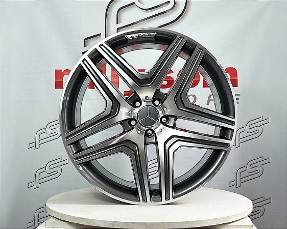 Jogo de Roda Mercedes  ML63 Grafite Borda Diamantada 5x112 - 21x10 Offset 46 (Nv)