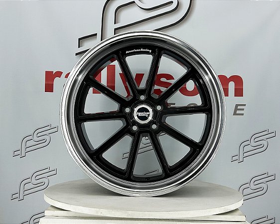 Jogo de Roda American Racing VN 510 Preta Borda Polida aro 20 / tala 8,5 e 10 / Furação 5x120 / Off-set 6