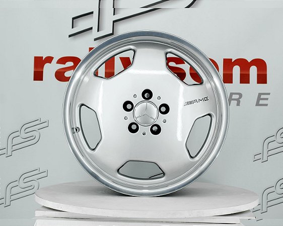 Jogo de Roda Mercedes Monobloco Prata Brilhante Borda Diamantada 5x112 - 18x8 Offset 30 (Nv)