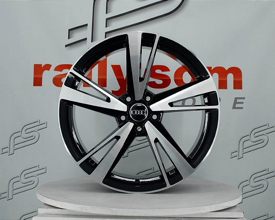 Jogo de Roda Audi Rs3 Preto Diamantado Brilhante 5x112 - 19x8,5 Offset 40 (Nv)