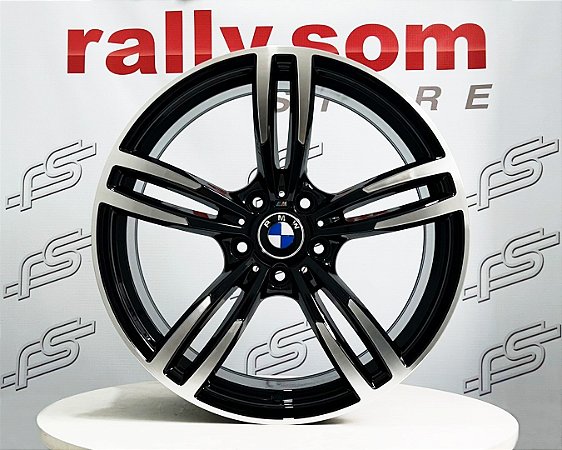 Jogo de Roda BMW Preto Diamantada 5x120 - 19x8,5 e 19x9,5 Offset 30