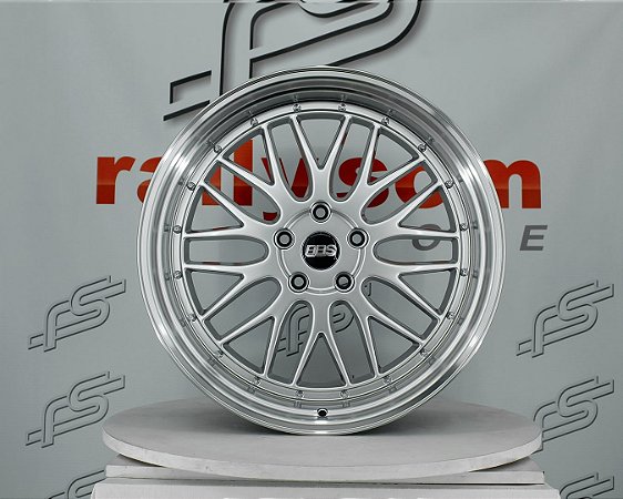 Jogo de Roda BBS LM Prata Borda Diamantada 5x120 - 19x8,5 e 19x9,5 Offset 20 (Nv)