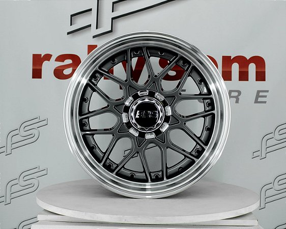 Jogo de Roda BBS Grafite Borda Diamantado 5x114 - 18x9 e 18x10 Offset 30 e 25 (Nv)