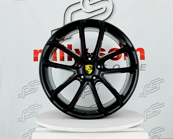 Jogo de Roda Porsche Cayenne GTS Preto 5x130 - 22x10 e 22x11,5 Offset 45 e 61