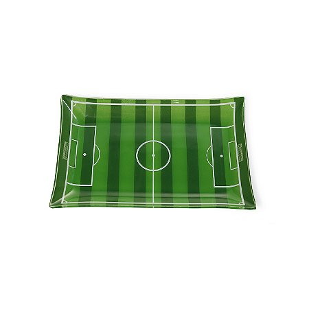 Travessa Rasa Vidro Campo De Futebol 23,5x15,5x1,5cm