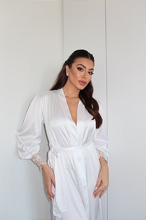 New - Robe de noiva longo com manga bufante