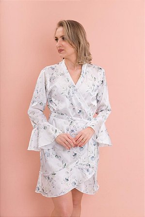 Robe de noiva com estampa botânica