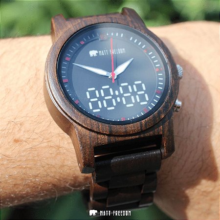 Relógio Matt F Madeira Digital
