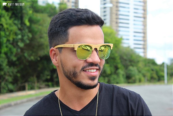 Óculos de Sol Matt F Madeira Bauru