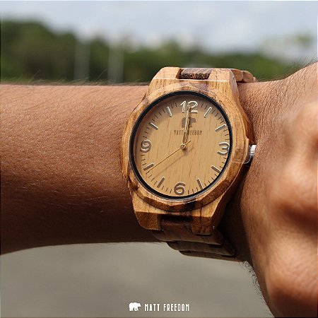 Relógio Matt F Madeira Golden