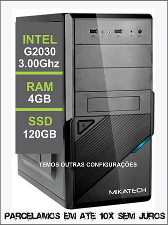PC INTEL G2030 3.00Ghz  4GB DE MEMÓRIA SSD 120GB