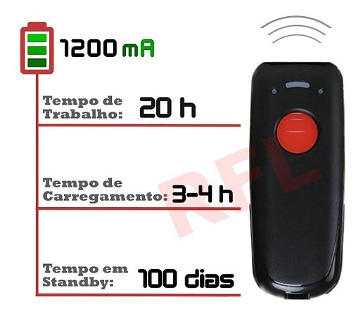 Leitor De Código De Barras Bluetooth sem Fio 1D WD-BT88