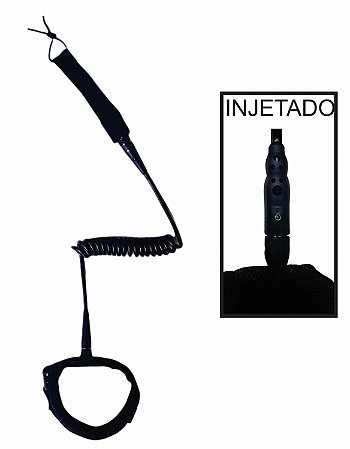 Leash Strep Cordinha Bodyboard Braço Preto 6mm Com Rotor