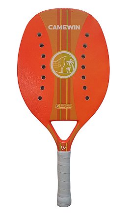 Raquete Beach Tennis Laranja Em Carbono Com Fibra