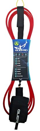 Leash Longboard e Stand Up Paddle 6,5 mm. x 10' Vermelho