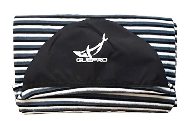 Capa Atoalhada Camisinha Prancha Surf Long Longboard 9'2 Cinza E Preto