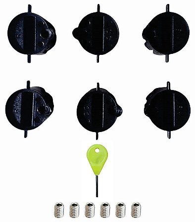 Copinhos De Quilhas GF1 X2 + Chavinha + 6 Parafusos GF1 Inox - Kit Surf 19
