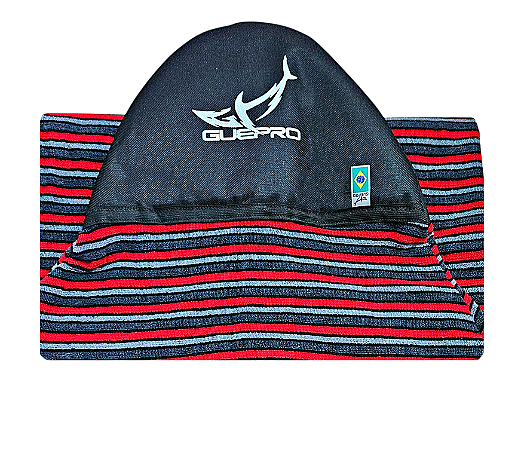 Capa Atoalhada Camisinha Prancha Surf 7'5" Vermelho, Cinza e Preto