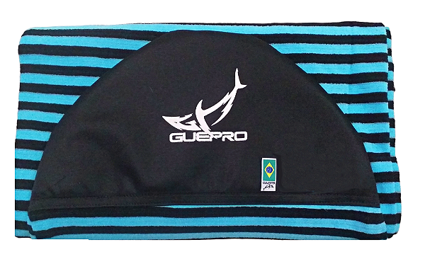 Capa Atoalhada Camisinha Prancha Surf Funboard 6'8 Azul Claro e Preto