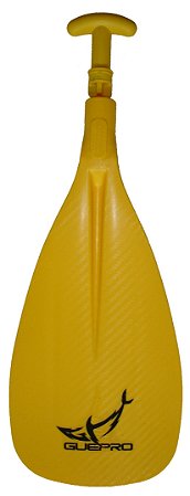 Pá Para Remo Stand Up Paddle - Textura Carbono  Amarelo