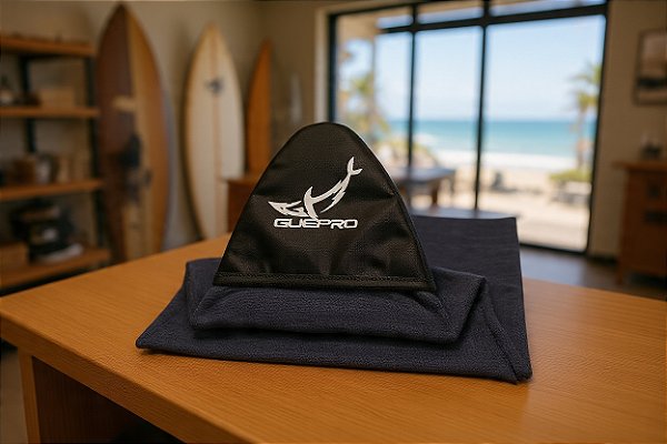 Capa Atoalhada Camisinha Prancha Surf 7'0" Mescla Cinza e Preto