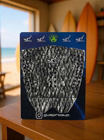 Deck Guepro Antiderrapante Prancha De Surf Gp18 Branco e Preto Camuflado