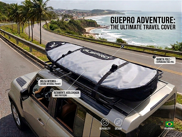 Capa Prancha Surf 6'8 Térmica Fole E Bolsa Guepro