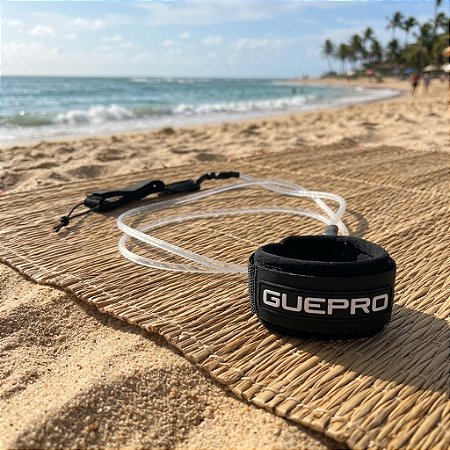 Leash Surf 6 Pés Guepro Cristal Transparente 6,5mm Duplo Girador
