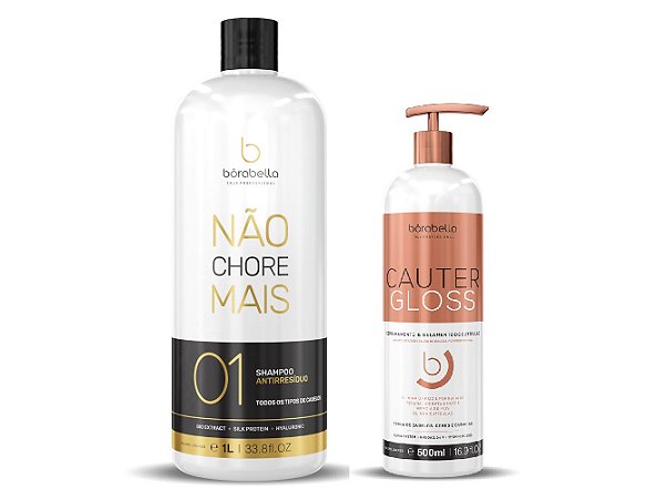 CauterGloss Cauterizacao 500ml+ Shampoo Antiresiduos 1L Borabella