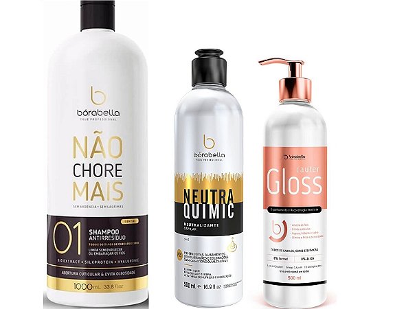 Kit Shampoo 1l + Neutraquimic Neutraliza Ph + Cauter Gloss Cauterização