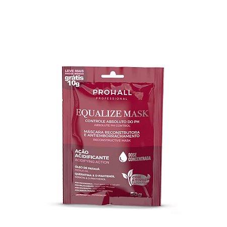 Sachê Máscara Reconstrutora Neutralizadora de PH e Antiemborrachamento Equalize Mask 50g - Prohall