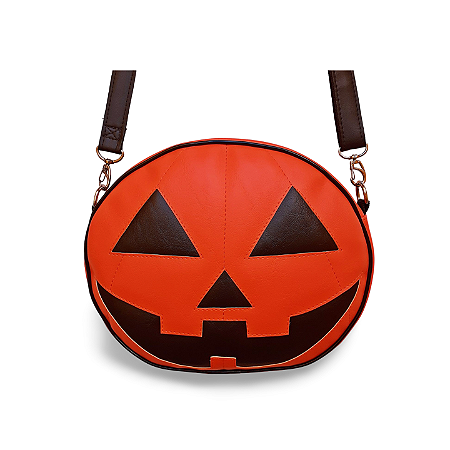 Bolsa Abóbora Halloween Smile Couro