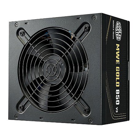 Fonte Cooler Master 850W MWE Gold V3, 80 Plus Gold, ATX 3.1, PFC Ativo, Preto