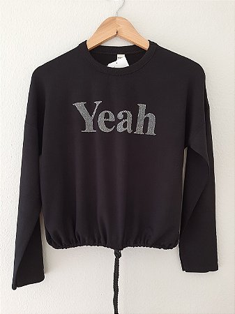 Blusa Feminina Preta Manga Longa