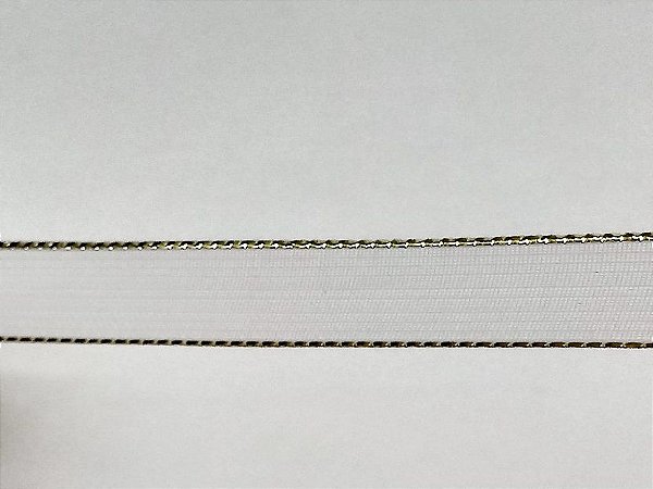 FITAS ORGANZA BRANCA COM DOURADO 10 METROS