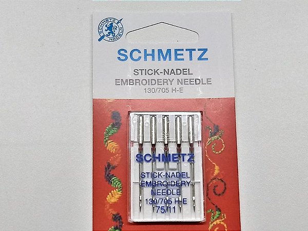 AGULHA SCHMETZ 130/705 H-E - EMBROIDERY BORDADO 75/11