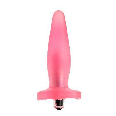 Plug Anal Rosa c/ Vibro Interno 12 x 3,5cm